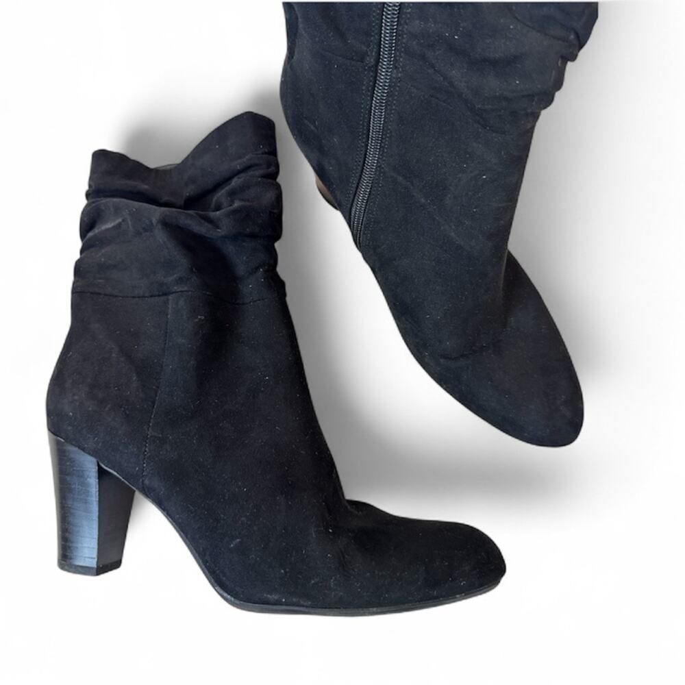 Sam Edelman Black Faux Suede Slouchy Ankle Boots Womens 8 Wanda Fall Booties